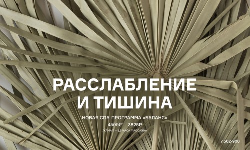 Новинка! Спа-программа «Баланс»